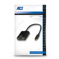 ACT AC7320 USB Type-C naar DisplayPort video kabel adapter 0,15m zwart - thumbnail