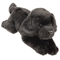 Suki Gifts Pluche knuffeldier hond - zwarte labrador - 30 cm - huisdieren thema - thumbnail