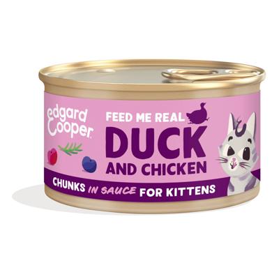 Cat kitten chunks duck/chicken 85g - Edgard en cooper