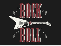 Rock n' roll met gitaardesign slaapkamertapijt Rock n' roll met gitaardesign slaapkamertapijt