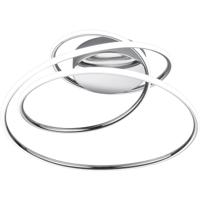 LED Plafondlamp 36W - Dimbaar Natuurlijk Wit 4000K - Chroom & Aluminium