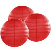 6x stuks luxe bol vorm lampion rood 35 cm