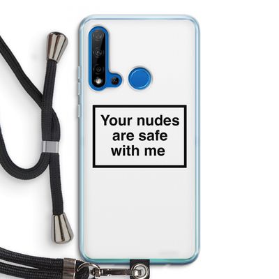 Safe with me: Huawei P20 Lite (2019) Transparant Hoesje met koord