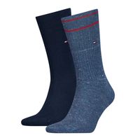 Tommy Hilfiger Sokken Neppy Melange 2-pack Navy/Rouge-39/42 - thumbnail