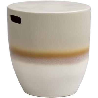 Leen Bakker - Bijzettafel Olbia - Wit/beige - 40x38x38 Cm - Keramiek - Beige#Wit