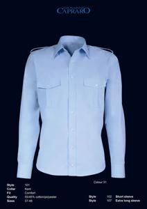 Giovanni Capraro 101-31 Heren Pilot Overhemd - Blauw