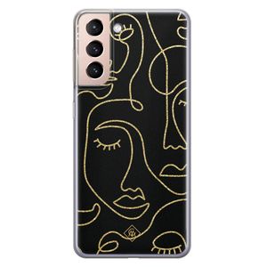 Samsung Galaxy S21 Plus siliconen hoesje - Abstract faces