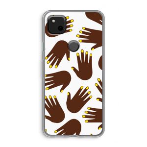 Hands dark: Google Pixel 4a Transparant Hoesje