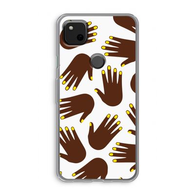 Hands dark: Google Pixel 4a Transparant Hoesje