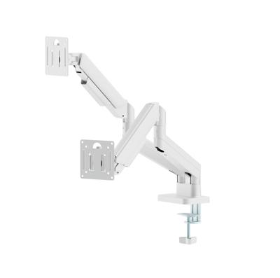 Full-motion dubbele monitorarm met gasveer, 17“-32&apos;&apos;, wit