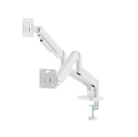 Full-motion dubbele monitorarm met gasveer, 17“-32&apos;&apos;, wit