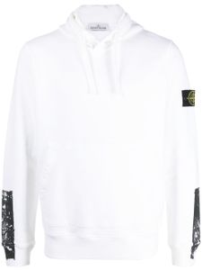 Stone Island hoodie en coton à motif Compass - Blanc