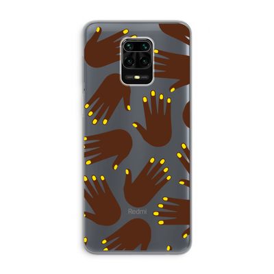 Hands dark: Xiaomi Redmi Note 9 Pro Transparant Hoesje