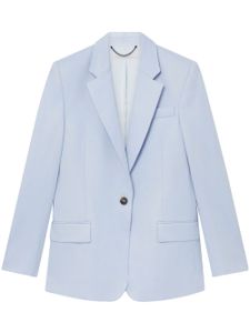 Stella McCartney blazer en flanelle à simple boutonnage - Bleu