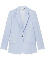 Stella McCartney blazer en flanelle à simple boutonnage - Bleu - thumbnail