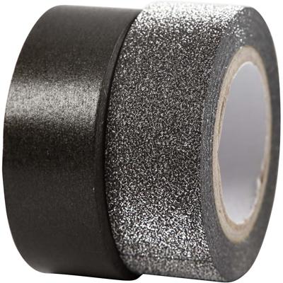 Vivi Gade Masking tape, b: 15 mm, zwart, 2 rol/ 1 doos