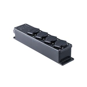 Snoercentrale zwart 4x schuko 16A 250V Keraf 104470
