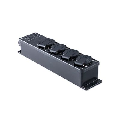 Snoercentrale zwart 4x schuko 16A 250V Keraf 104470