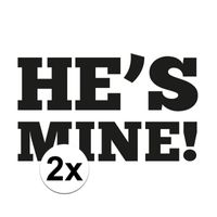 2x Bruiloft He is Mine stickers voor onder je schoen