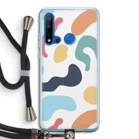 Memphis Shapes Blue: Huawei P20 Lite (2019) Transparant Hoesje met koord