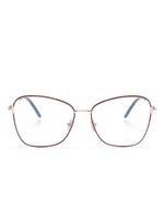 TOM FORD Eyewear lunettes de vue à monture métallique oversize - Violet - thumbnail