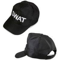 Zwarte SWAT politie cap voor volwassenen   - - thumbnail