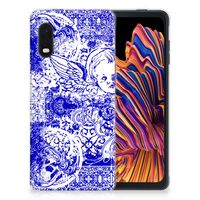 Silicone Back Case Samsung Xcover Pro Angel Skull Blauw - thumbnail