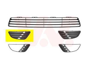 Ventilatiegrille, bumper VAN WEZEL, Inbouwplaats: Rechts voor, u.a. für Ford