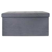 Hocker/poef opvouwbaar - grijs - Chique - polyester - 76 x 38 cm