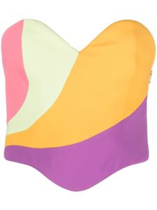 Moschino haut bustier à design colour block - Orange