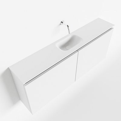 Toiletmeubel Mondiaz Ture | 120 cm | Meubelkleur Talc | Eden wastafel Talc Midden | Zonder kraangat