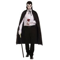Halloween verkleed cape - voor volwassenen - zwart - Halloween kostuums - Verkleedattributen - thumbnail
