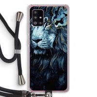 Darkness Lion: Samsung Galaxy A51 5G Transparant Hoesje met koord Darkness Lion: Samsung Galaxy A51 5G Transparant Hoesje met koord