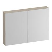 Brauer Impress Deluxe Spiegelkast - 100 cm - met interne en externe Verlichting - 2 Dubbelzijdige Spiegeldeuren - Mat Beige