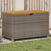 Tuinbox 110x55x63 cm poly rattan en acaciahout grijs - thumbnail