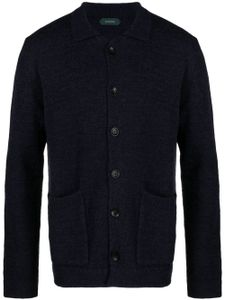 Zanone cardigan Herren à boutonnière - Bleu