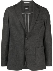 BOSS blazer chiné à simple boutonnage - Gris