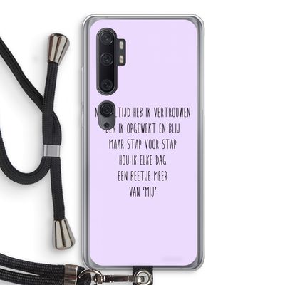 Zelfvertrouwen: Xiaomi Mi Note 10 Pro Transparant Hoesje met koord