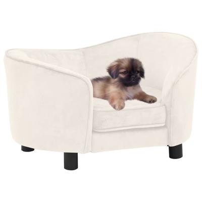 Hondenbank 69x49x40 cm pluche crèmekleurig