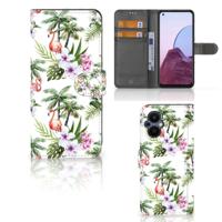 OPPO Reno 8 Lite | OnePlus Nord N20 | Telefoonhoesje | Met pasjeshouder | Flamingo Palms