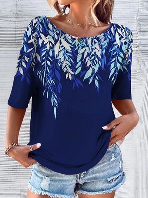 Casual Crew Neck Loose tunic Shirt