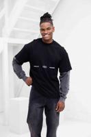 Jorcustom Uncommon Minds Double Layered Longsleeve T-Shirt Heren Zwart/Donkergrijs - Maat XL - Kleur: DonkergrijsZwart | Soccerfanshop