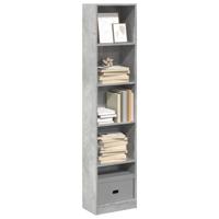 Boekenkast 40x24x176 cm bewerkt hout betongrijs
