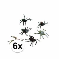 Griezelige spin speelfiguur - 6x - 10 cm - Halloween/Horror decoratie