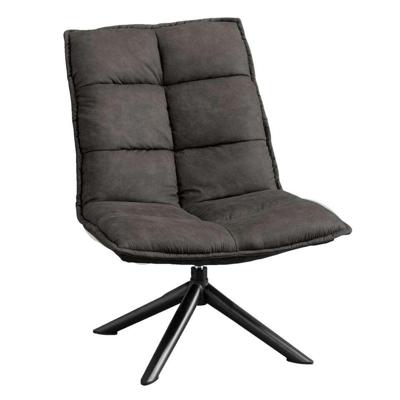 Leen Bakker - Fauteuil Clayton - Antraciet - Stof - Grijs - 70x99x81 Cm
