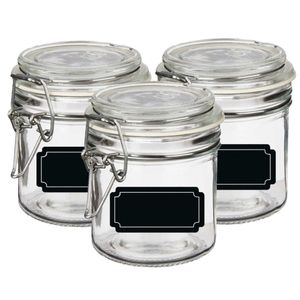 Weckpot/inmaakpot - 6x - 250 ml - glas - met beugelsluiting - incl. etiketten