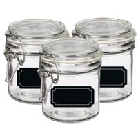 Weckpot/inmaakpot - 6x - 250 ml - glas - met beugelsluiting - incl. etiketten - thumbnail