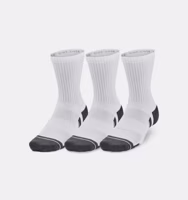 Under Armour Unisex Performance Hoge Sokken 3-Pack Wit - Maat 42/47.5 - Kleur: DonkergrijsWit | Soccerfanshop