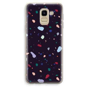 Dark Rounded Terrazzo: Samsung Galaxy J6 (2018) Transparant Hoesje