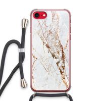 Goud marmer: iPhone SE 2020 Transparant Hoesje met koord